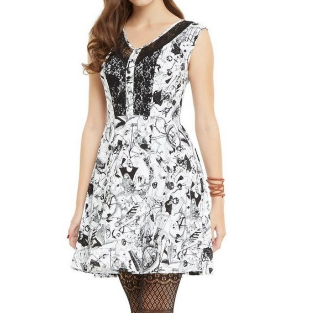 The Nightmare Before Christmas Character Toss Lace Accent Dress